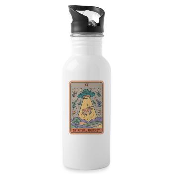 Spiritualität Spirituelle Reise Zen Lotus - Trinkflasche mit integriertem Trinkhalm - Weiß - Rechts