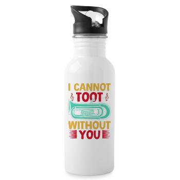 Euphonium Cannot Toot Without You Baritone - Trinkflasche mit integriertem Trinkhalm - Weiß - Rechts