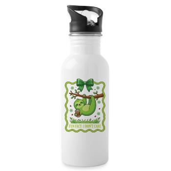 Lustiger Sarkastischer Fun Fact Ist Mir Egal - Trinkflasche mit integriertem Trinkhalm - Weiß - Rechts