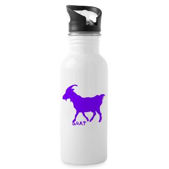 G.O.A.T. Ziege lila - Trinkflasche mit integriertem Trinkhalm - Weiß - Rechts