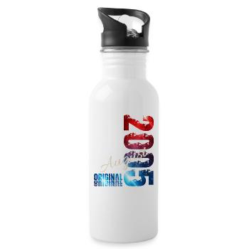 21st Birthday Gift Original August 2005 - Water bottle with straw - white - Right