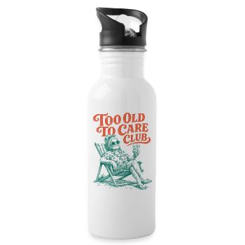Too Old To Care Club Oma-Urlaub - Trinkflasche mit integriertem Trinkhalm - Weiß - Rechts
