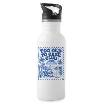 Too Old To Care Club Opa-Urlaub - Trinkflasche mit integriertem Trinkhalm - Weiß - Rechts