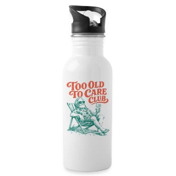 Too Old To Care Club Opa-Urlaub - Trinkflasche mit integriertem Trinkhalm - Weiß - Rechts
