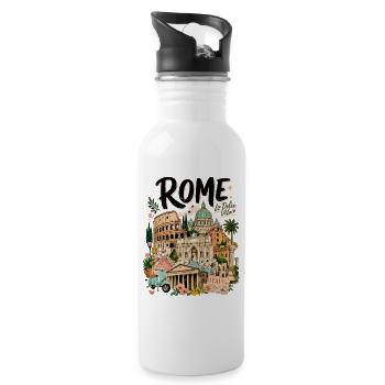Rome la Dolce Vita Design - Water bottle with straw - white - Right