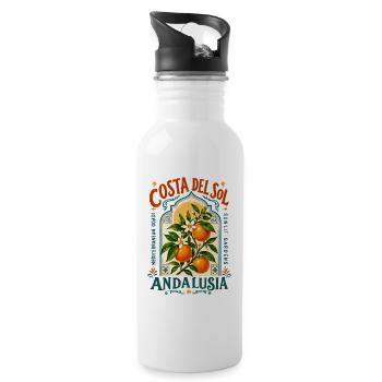 Andalucia Costa del Sol Design - Water bottle with straw - white - Right