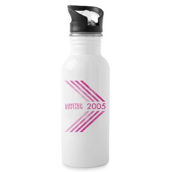 2005 Limited Edition Geburtstag Frauen Damen - Trinkflasche mit integriertem Trinkhalm - Weiß - Rechts