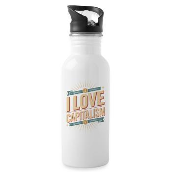 I Love Capitalism Unternehmer Aktien Kapitalismus - Trinkflasche mit integriertem Trinkhalm - Weiß - Rechts