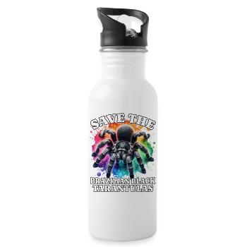 Save Schwarze Vogelspinne - Trinkflasche mit integriertem Trinkhalm - Weiß - Rechts