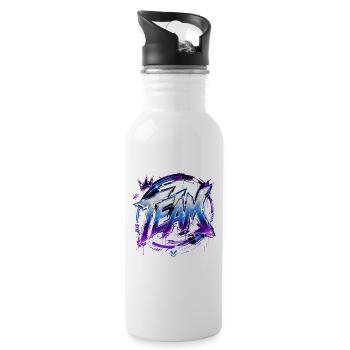 Team - Trinkflasche mit integriertem Trinkhalm - Weiß - Rechts