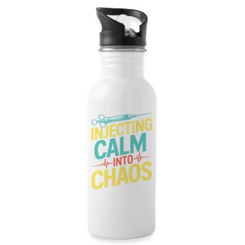 Anesthesiologist Calm Into Chaos Anesthesia - Trinkflasche mit integriertem Trinkhalm - Weiß - Rechts