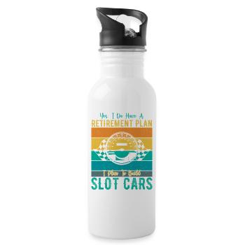 Retirement Plan Build Slot Cars Slotracing Gift - Trinkflasche mit integriertem Trinkhalm - Weiß - Rechts