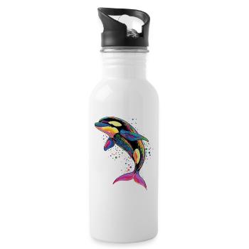Orca Killer Whale Killer Whale Marine Animals Orcas - Water bottle with straw - white - Right