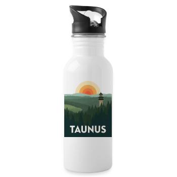 Taunus Vintage | Nature Travel Poster - Trinkflasche mit integriertem Trinkhalm - Weiß - Rechts