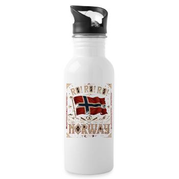  Roll Roll Norway Norwegen Wikinger Flagge - Trinkflasche mit integriertem Trinkhalm - Weiß - Rechts