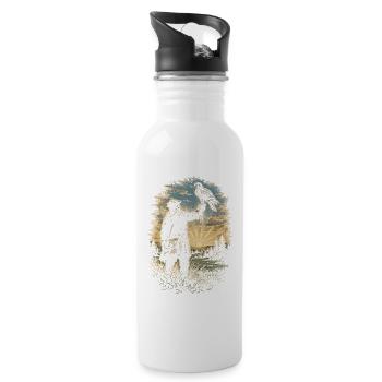 Falknerei Falkner - Trinkflasche mit integriertem Trinkhalm - Weiß - Rechts