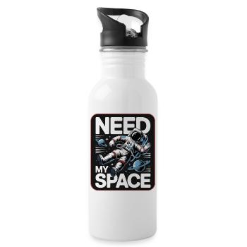 Déclaration d’espace : Besoin de mon espace - Gourde avec paille intégrée - blanc - Droite
