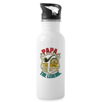 Papa The Man The Myth The Legend Retro - Water bottle with straw - white - Right