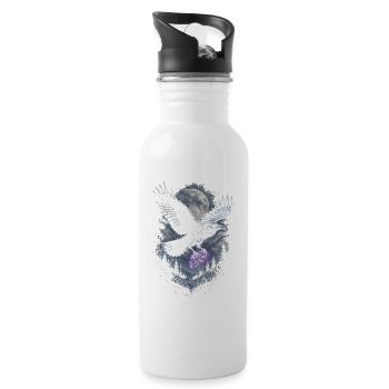 Rabe Raben - Trinkflasche mit integriertem Trinkhalm - Weiß - Rechts