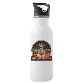 Disc Golf Outfit Lustiges Discgolf T - Trinkflasche mit integriertem Trinkhalm - Weiß - Rechts