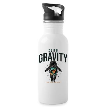 Zero Gravity Astronaut Erde Weltraum - Trinkflasche mit integriertem Trinkhalm - Weiß - Rechts