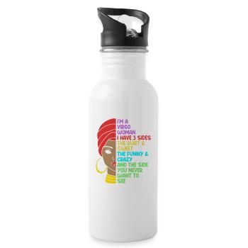 Sternzeichen Jungfrau - Trinkflasche mit integriertem Trinkhalm - Weiß - Rechts
