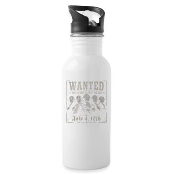 Gesucht: Lustige Bilder der Gründerväter zum 4. Ju - Trinkflasche mit integriertem Trinkhalm - Weiß - Rechts