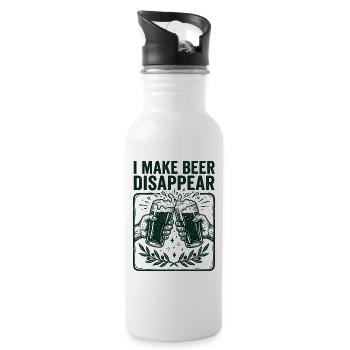 I Make Beer Disappear Craft Beer - Trinkflasche mit integriertem Trinkhalm - Weiß - Rechts