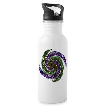 Farbenwirbel Neon Vortex - Trinkflasche mit integriertem Trinkhalm - Weiß - Rechts