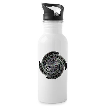 Neon Spiral Color Swirl - Water bottle with straw - white - Right
