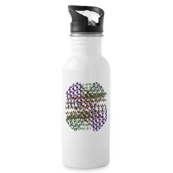 Kaleidoscopic circular pressure - Water bottle with straw - white - Right