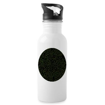 Moosiges Kreisdesign - Trinkflasche mit integriertem Trinkhalm - Weiß - Rechts