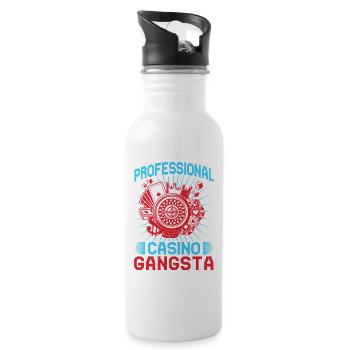 Gambling Fan Professional Casino Gangsta Casino - Trinkflasche mit integriertem Trinkhalm - Weiß - Rechts