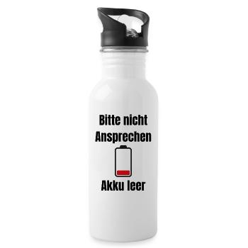 Niedrige Batterie Silhouette - Trinkflasche mit integriertem Trinkhalm - Weiß - Rechts