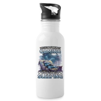 Weekend Forecast Gaming Panda - Water bottle with straw - white - Right