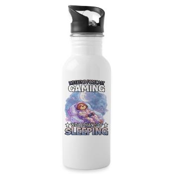 Weekend Gaming Sleep Mode Sloth - Water bottle with straw - white - Right