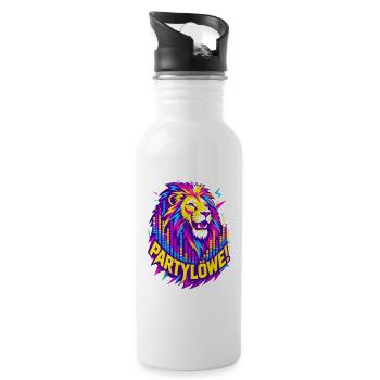 Partylöwe - Trinkflasche mit integriertem Trinkhalm - Weiß - Rechts