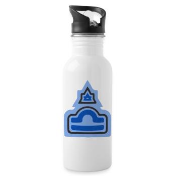 Zodiac Stammes-Waage und Luft - Trinkflasche mit integriertem Trinkhalm - Weiß - Rechts
