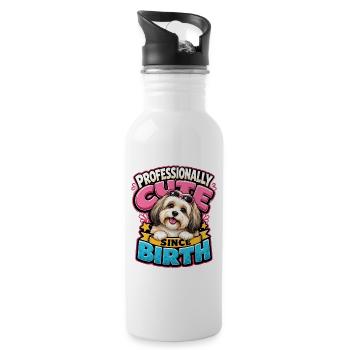 Havanese - Water bottle with straw - white - Right