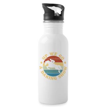 Hobby Horse Rider Up We Go English Riding Horse - Water bottle with straw - white - Right
