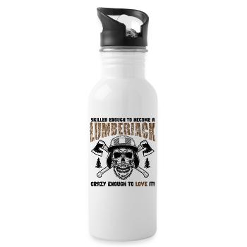 Lumberjack Skull Axes - Water bottle with straw - white - Right