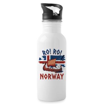Vikingrausch Norway Sailing Ship - Water bottle with straw - white - Right