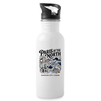 Paris Of The North Dawson City Yukon - Water bottle with straw - white - Right