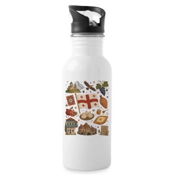 Georgia | Caucasus, Enjoyment & Home - Water bottle with straw - white - Right