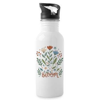 Bloom Flower Magic Floral - Water bottle with straw - white - Right