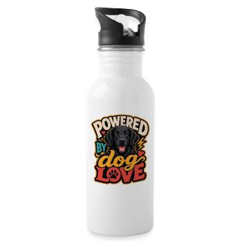 Smooth-haired retriever - Water bottle with straw - white - Right
