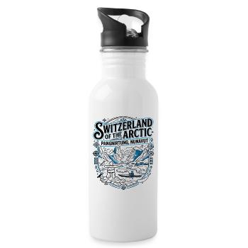 Switzerland of the Arctic Pangnirtung Nunavut - Water bottle with straw - white - Right