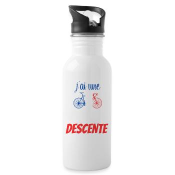 J'ai une Grosse Descente Cycliste France - Gourde avec paille intégrée - blanc - Droite