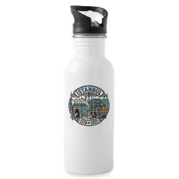 Istanbul Turkey Cats - Water bottle with straw - white - Right