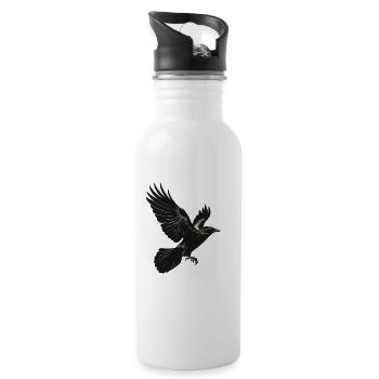 Crow - Water bottle with straw - white - Right